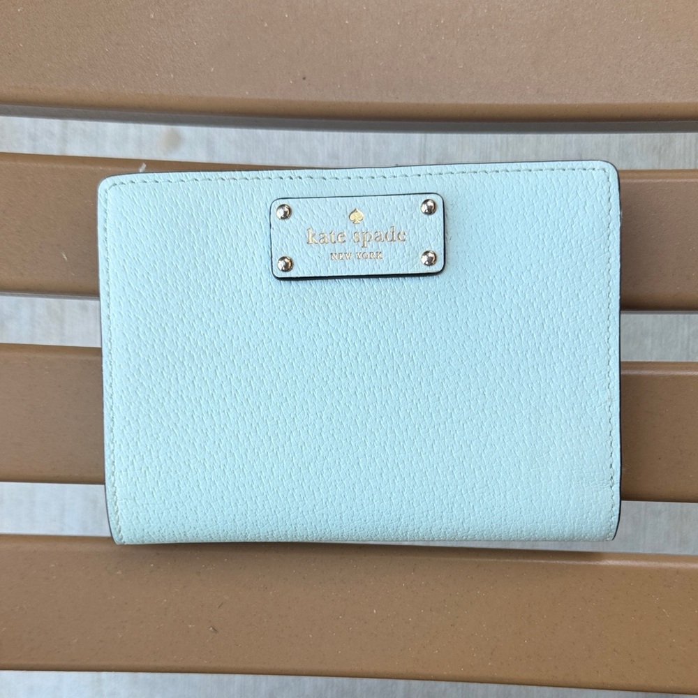 Kate Spade Medium Bifold Wallet Aqua Blue Tiffany Blue